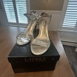 Lauren Ralph Lauren Shoes Womens Size 8 Adalira Heels Snake Ankle Strap Dress